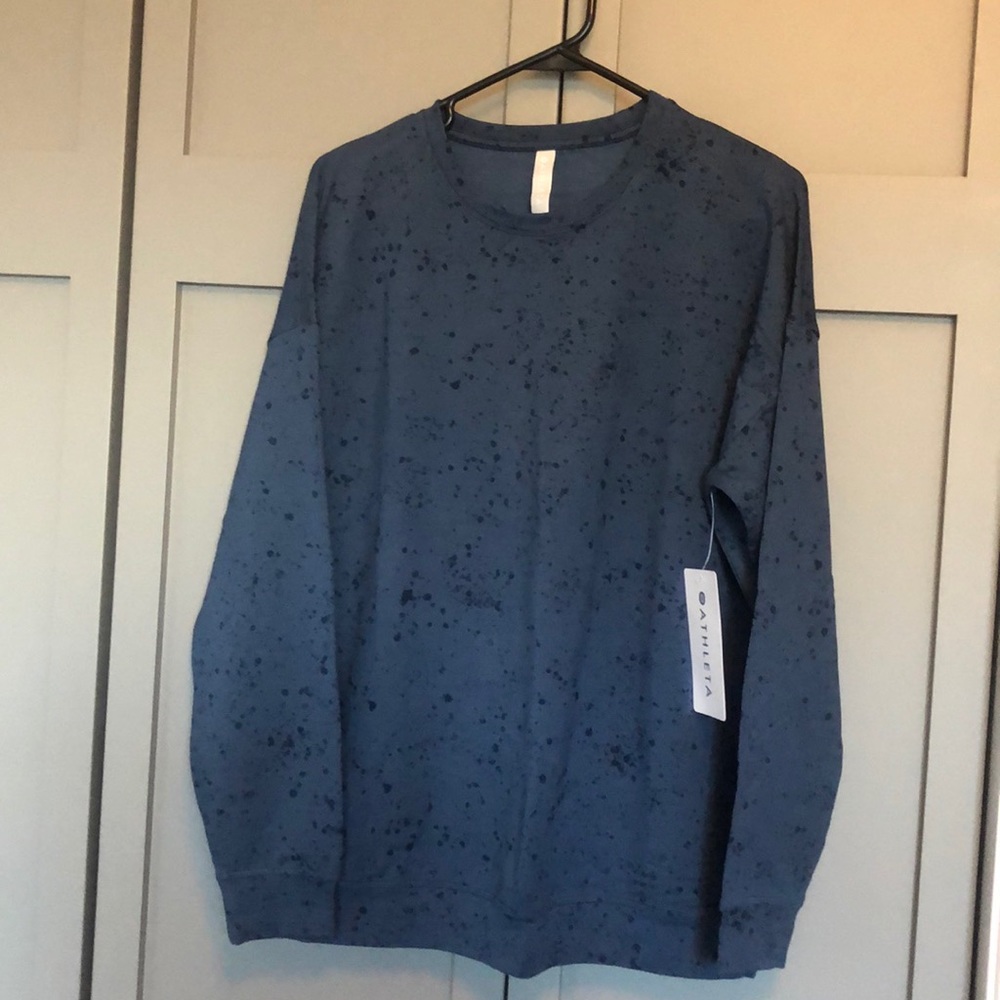 Athleta Blue Splatter Sweatshirt